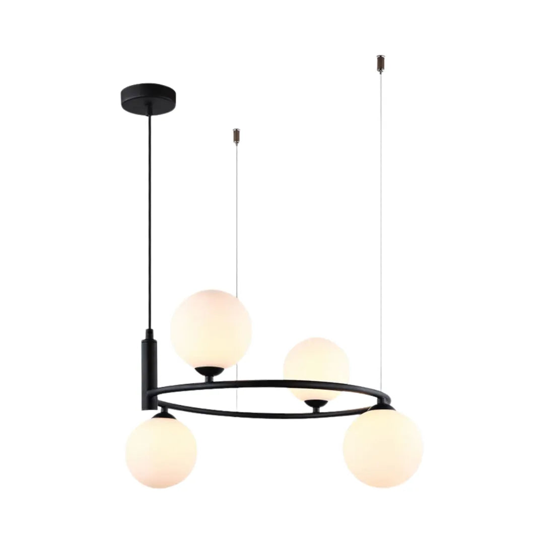 Lustre LED moderno em sala de jantar contemporânea — Coleção de Lustres Tonzi