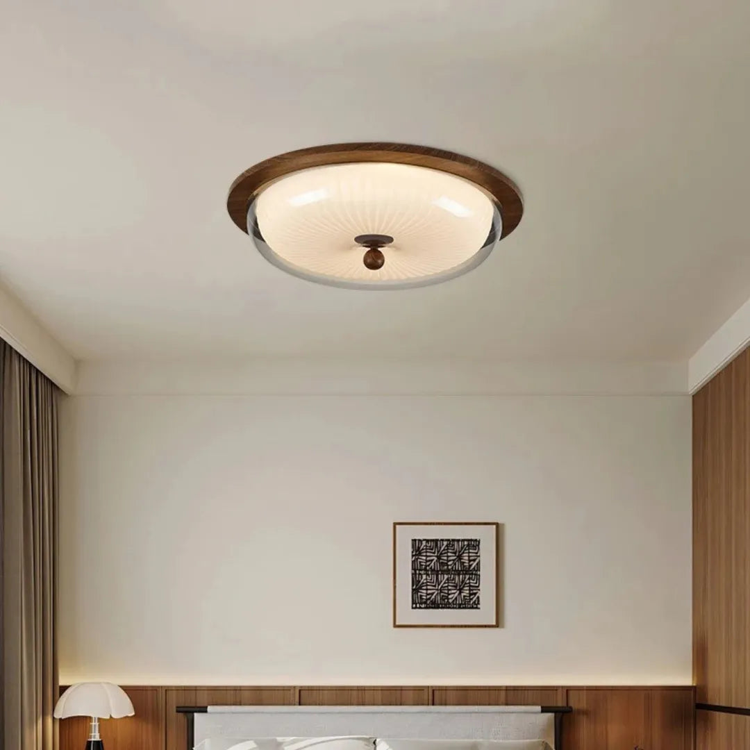 Plafon de teto francês retrô nogueira fumê Avelis