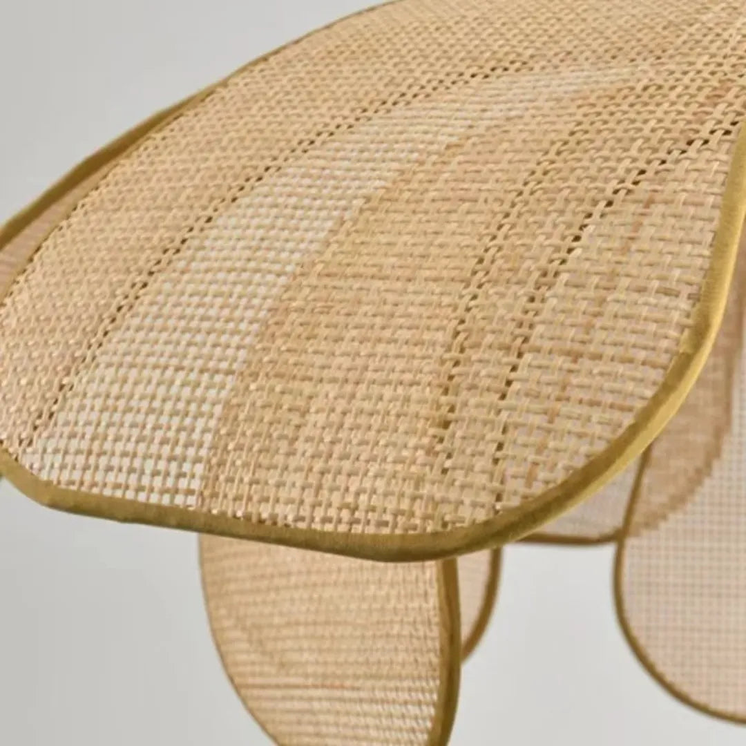Luminária pendente minimalista palha natural rattan lume