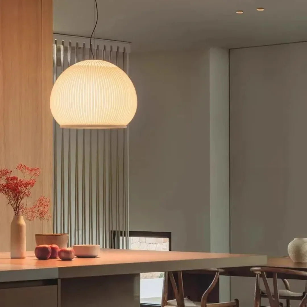 Luminária Pendente Minimalista em Tecido Wabi-Sabi LED
