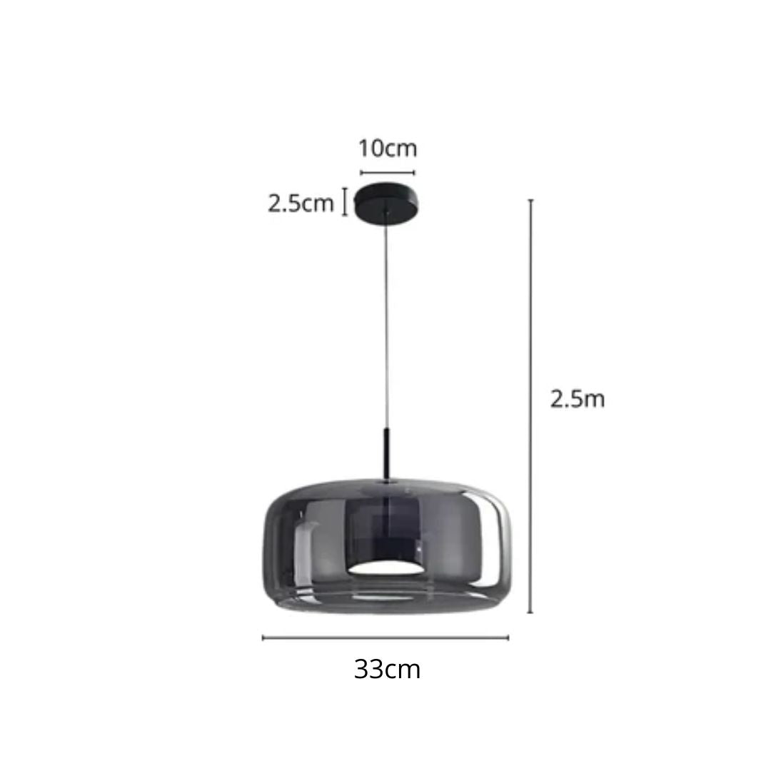 Luminária Pendente Moderna Metal Vidro Aurum