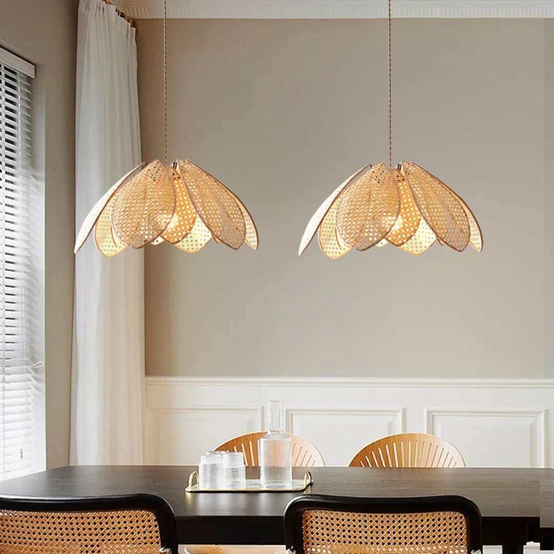 Luminária-Pendente-de-Fibra-Natural-em-Rattan