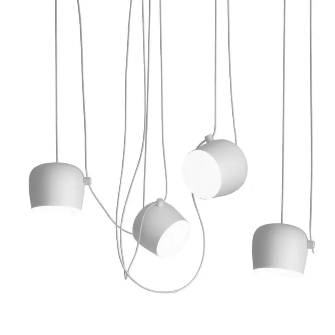 Luminária Pendente Moderna em Alumínio com 4 Cúpulas Ø18cm