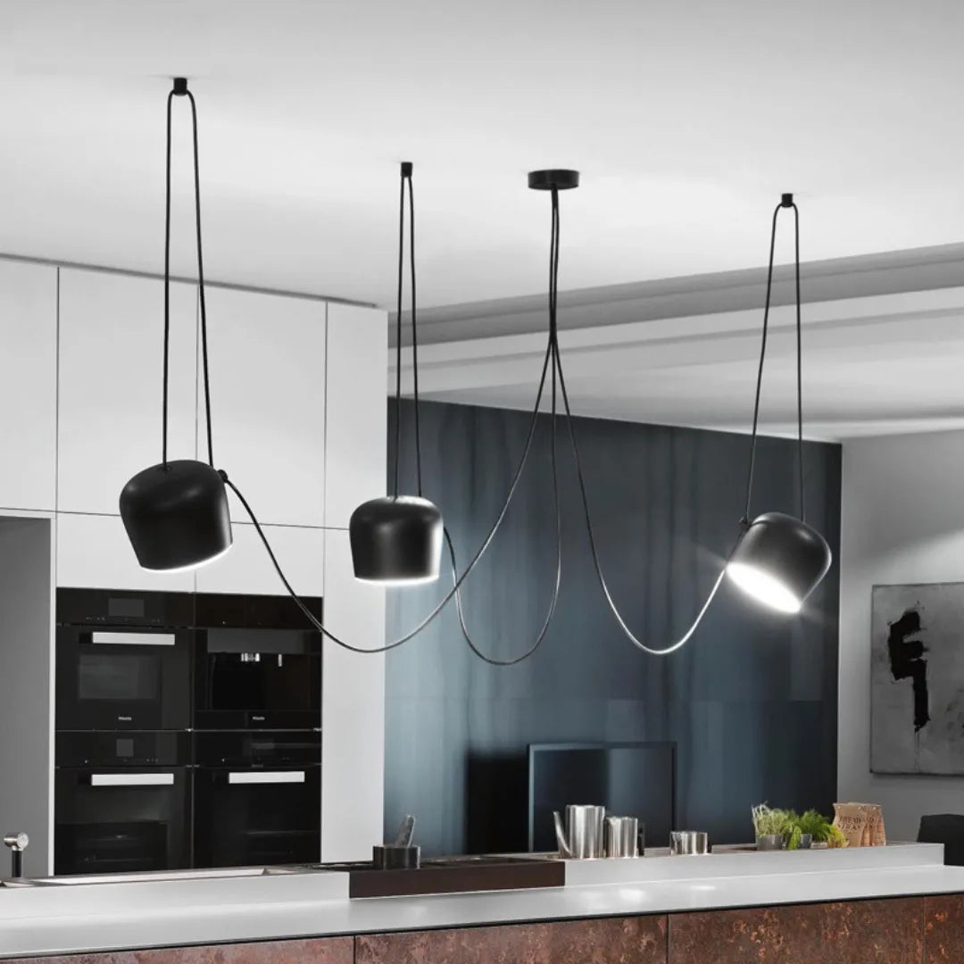 Luminária Pendente Moderna em Alumínio com 4 Cúpulas Ø18cm