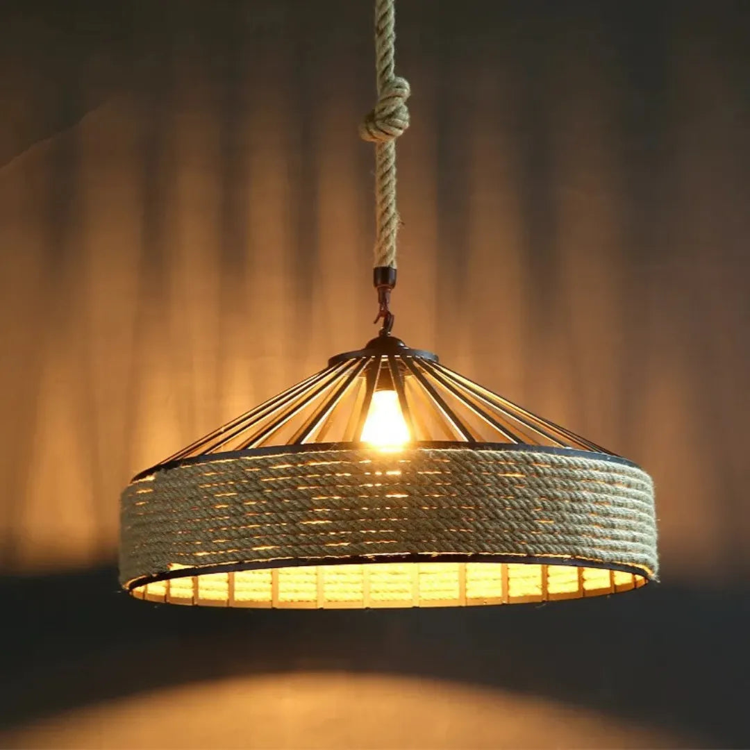 Lustre Pendente Corda Retrô Industrial Nara