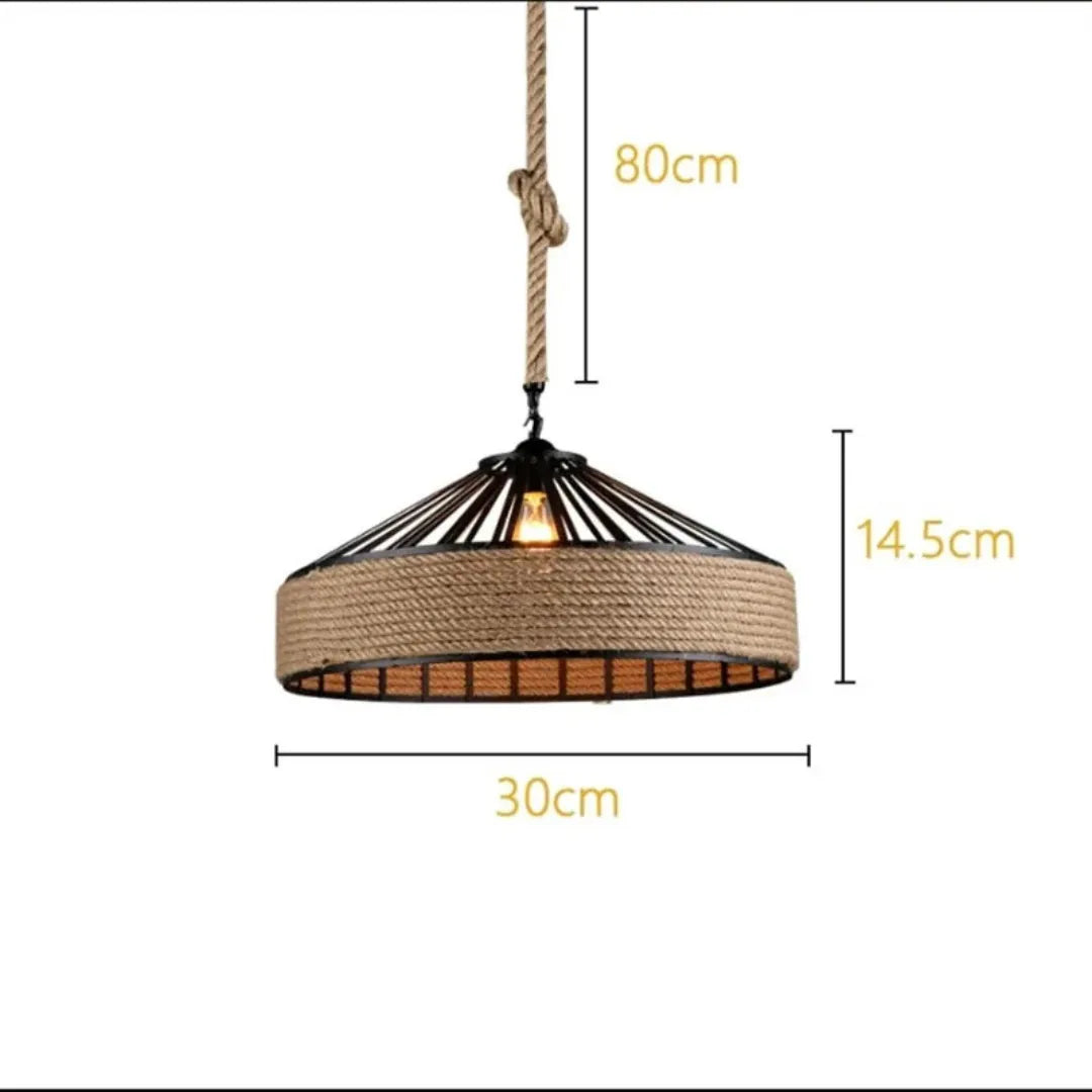 Lustre Pendente Corda Retrô Industrial Nara