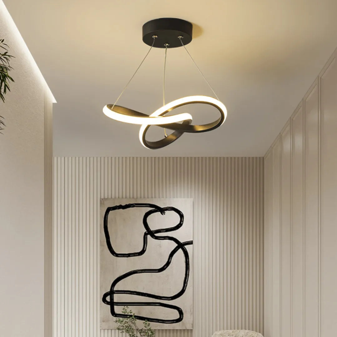 Lustre Pendente Entrelaço Circular Led Luna
