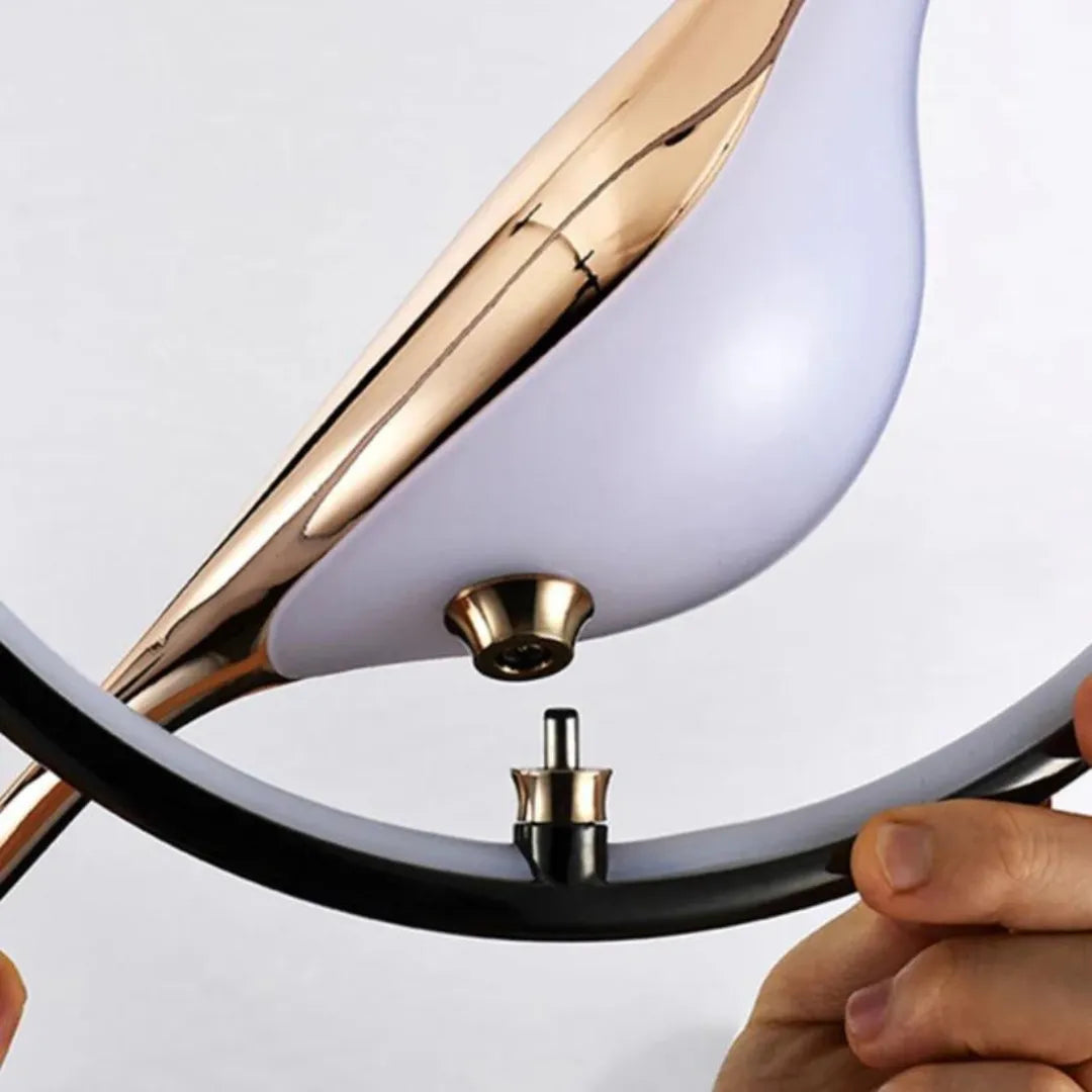 Lustre Pendente Pássaro Dourado LED