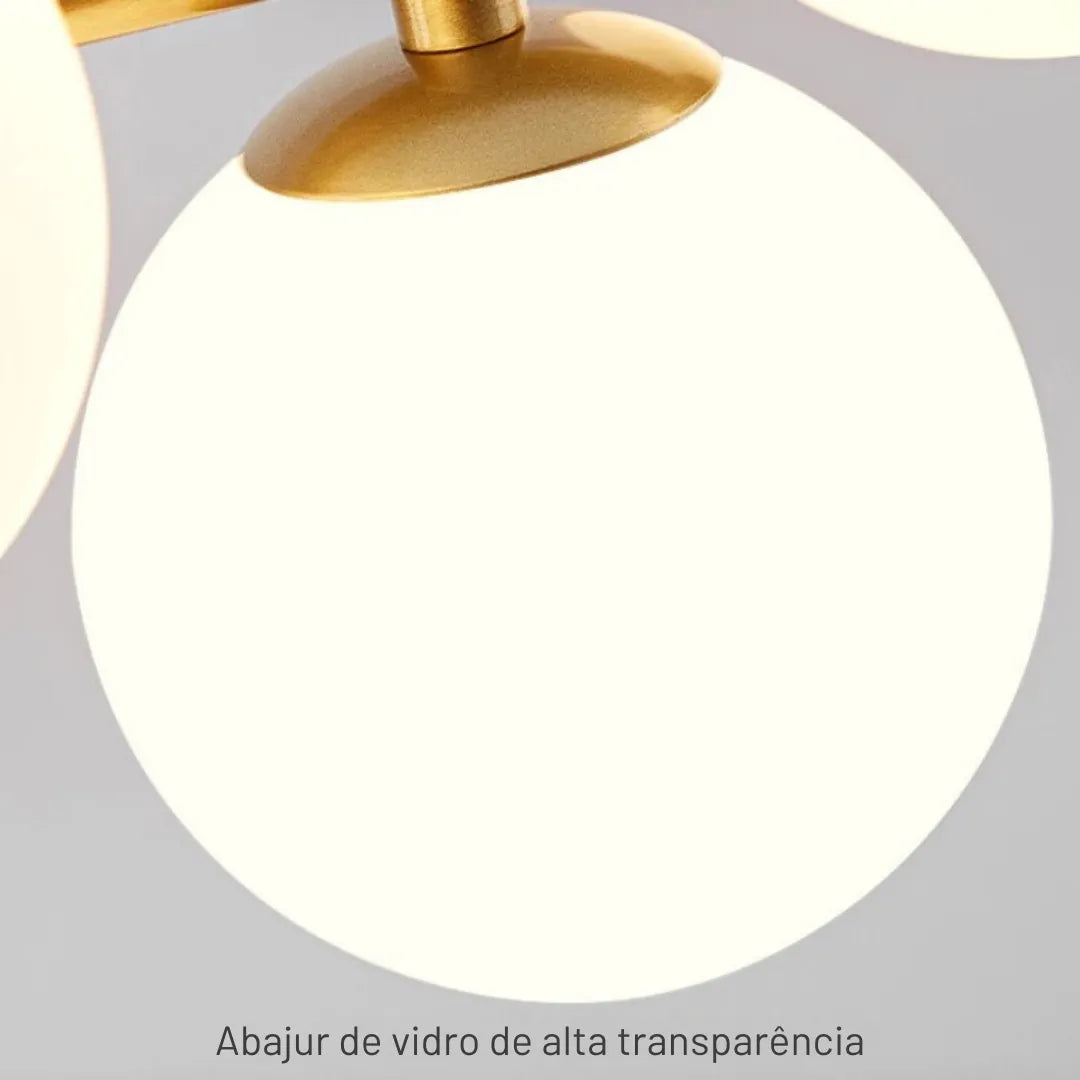 Lustre Pendente Sala de Jantar e Estar Vidro LED