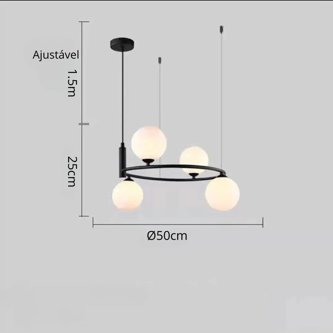 Lustre Pendente de Vidro Moderno Orion