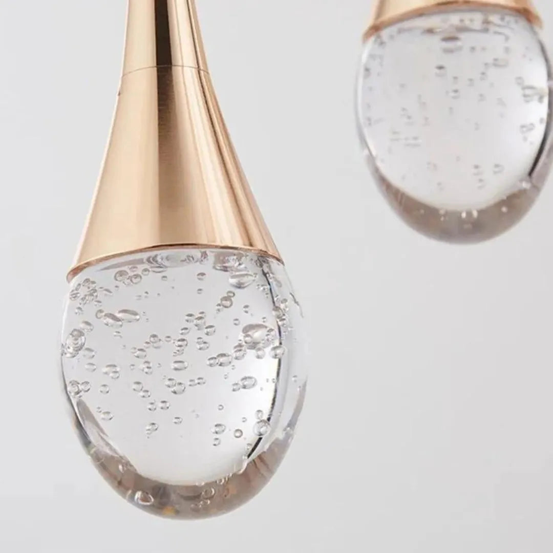 Lustre Pendente em Gota Cristal