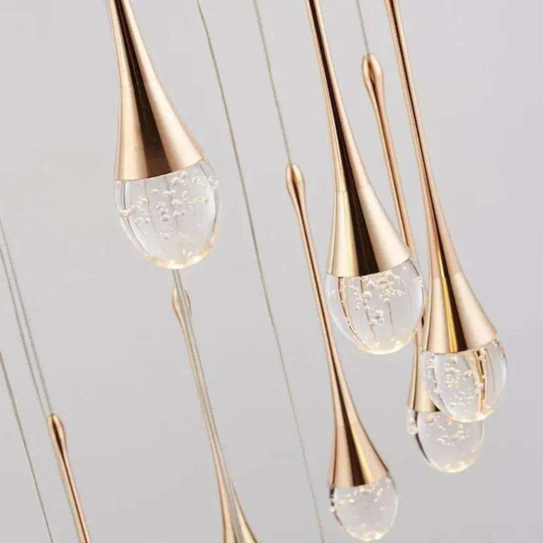 Lustre Pendente em Gota Cristal