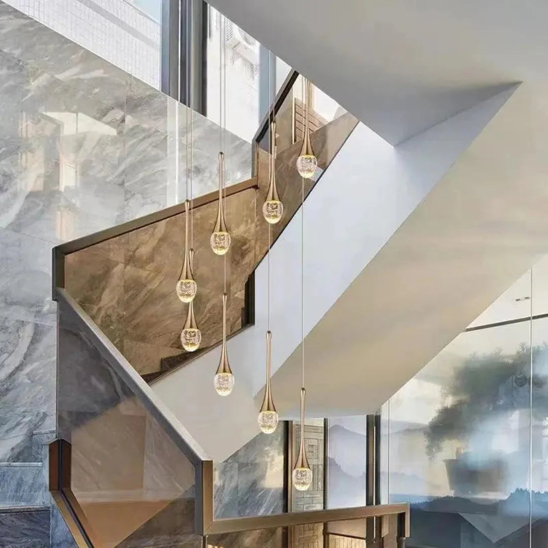 Lustre Pendente em Gota Cristal
