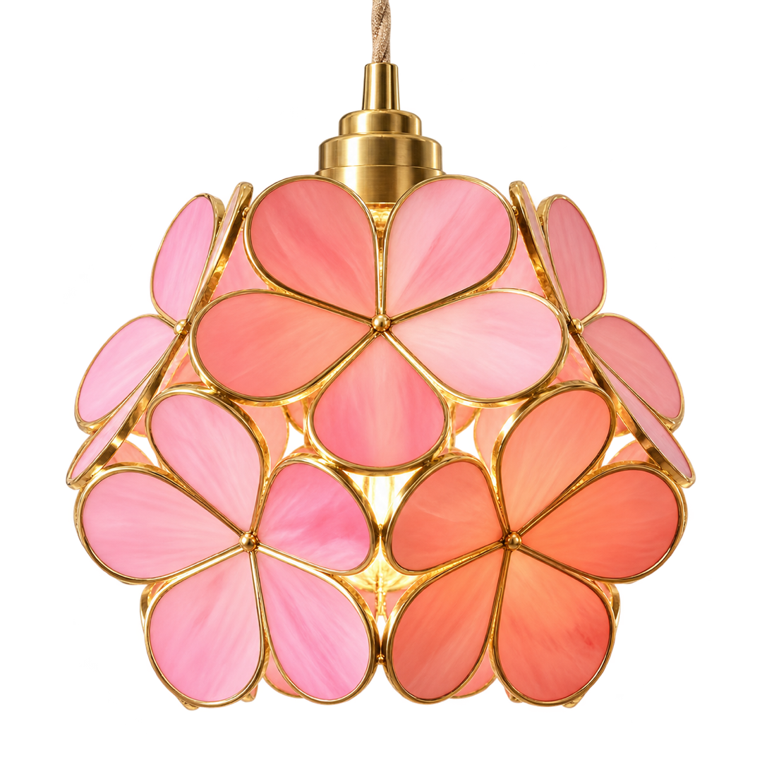Detalhe de Luminária Pendente Acrílico Art Déco Lume Rosa — Tonzi