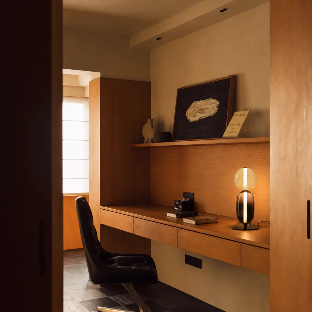Luminária de Mesa em Vidro Fumê LED Doppia