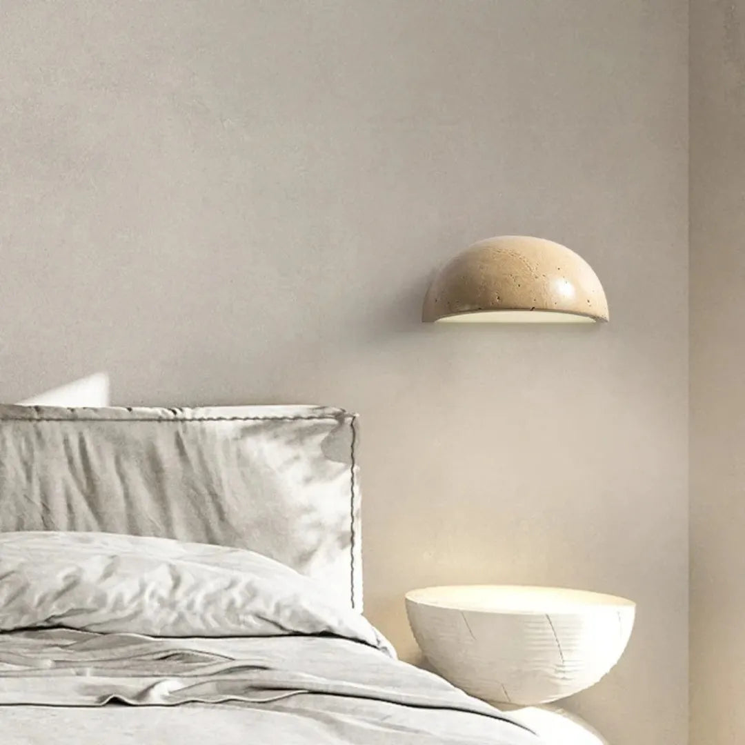 Luminária de parede moderna minimalista mármore travertino sion