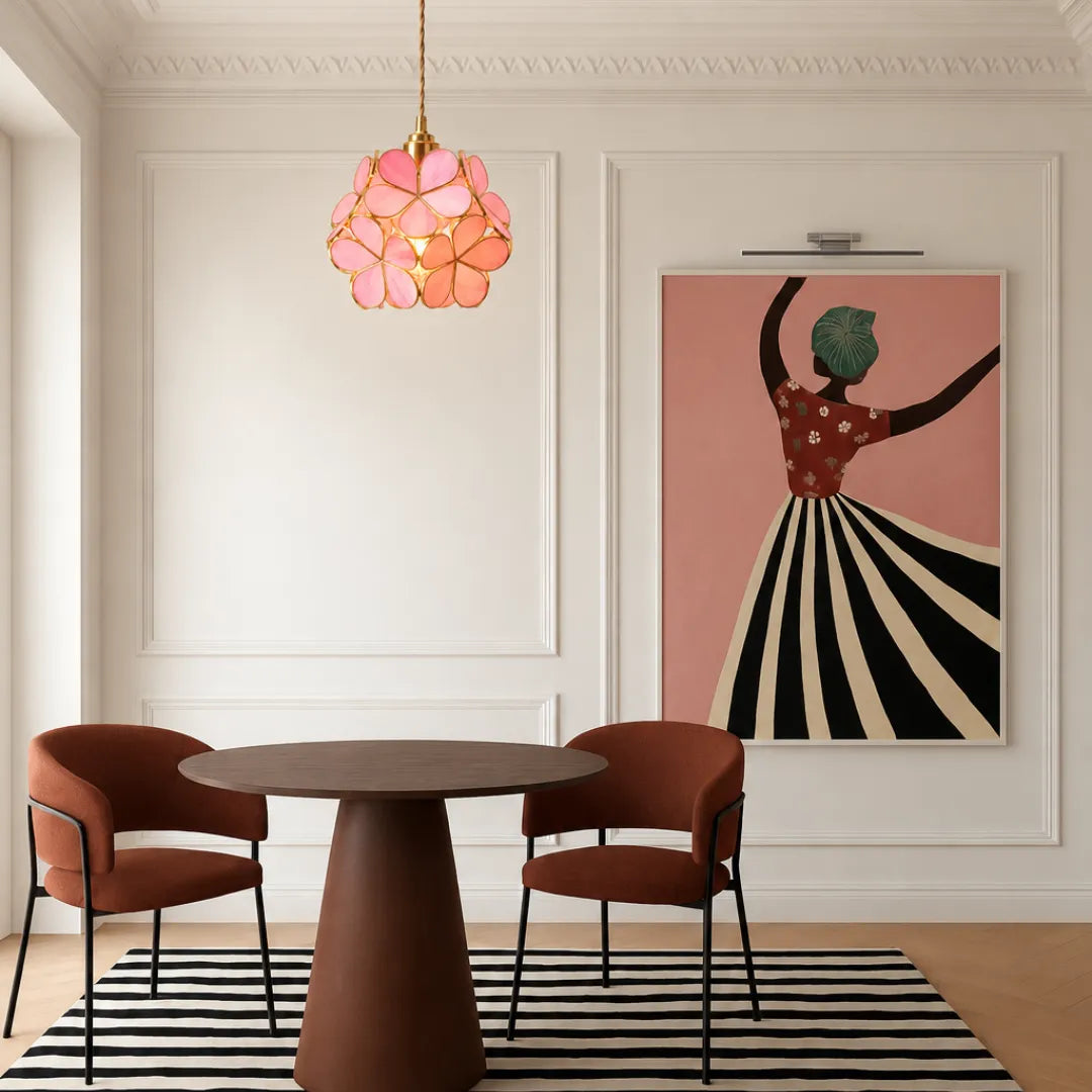 Luminária Pendente Acrílico Art Déco Lume Rosa