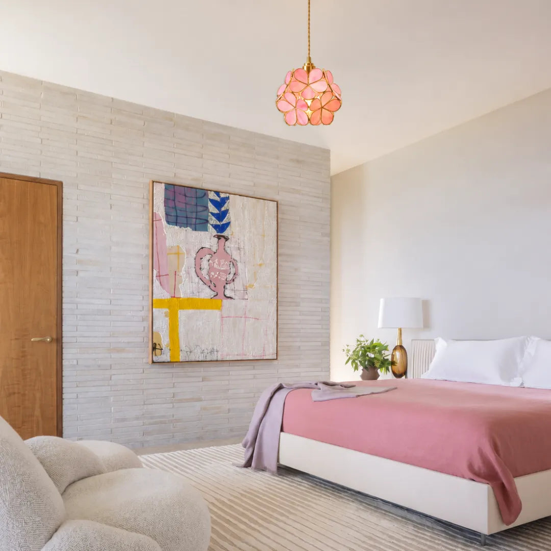 Luminária Pendente Acrílico Art Déco Lume Rosa