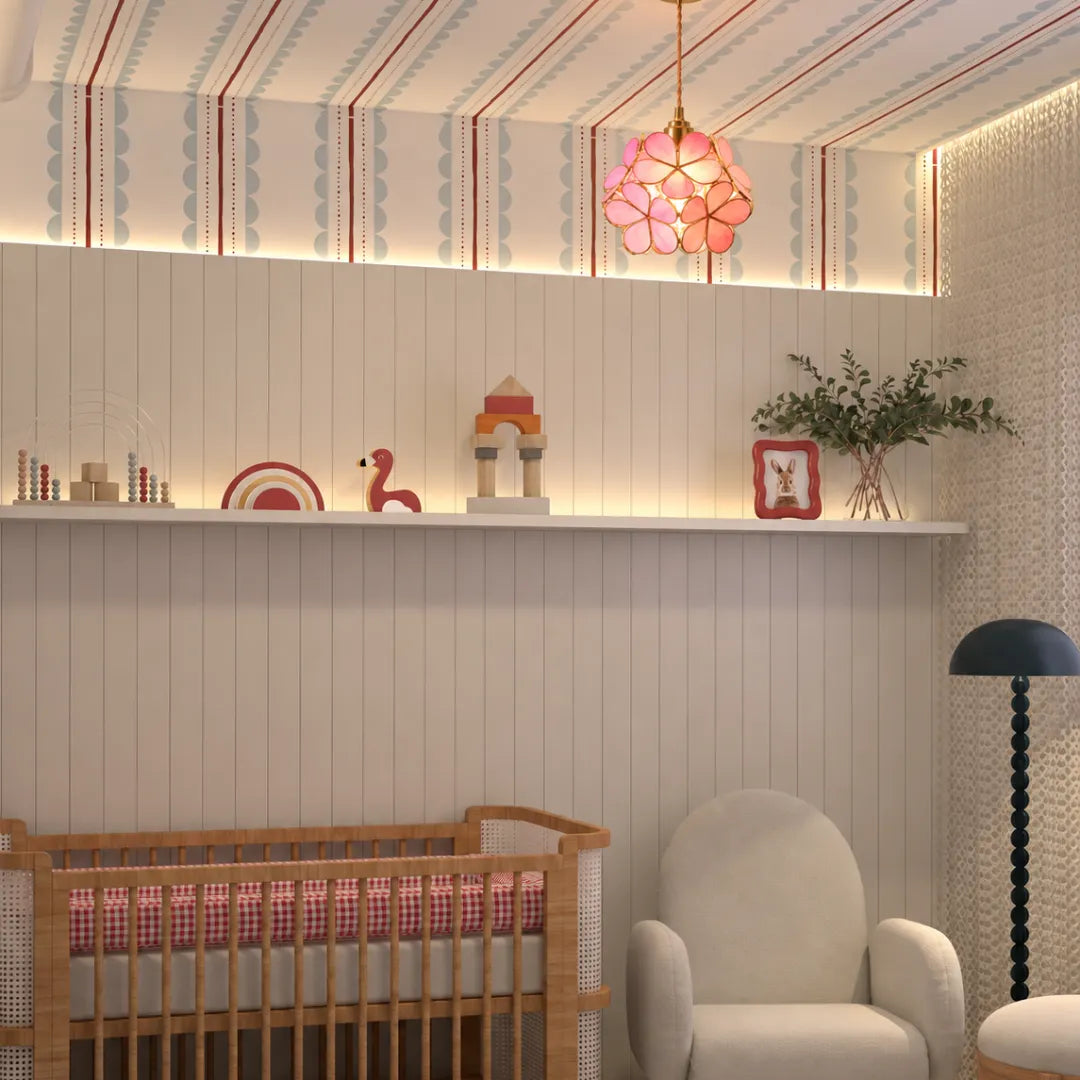 Luminária Pendente Acrílico Art Déco Lume Rosa