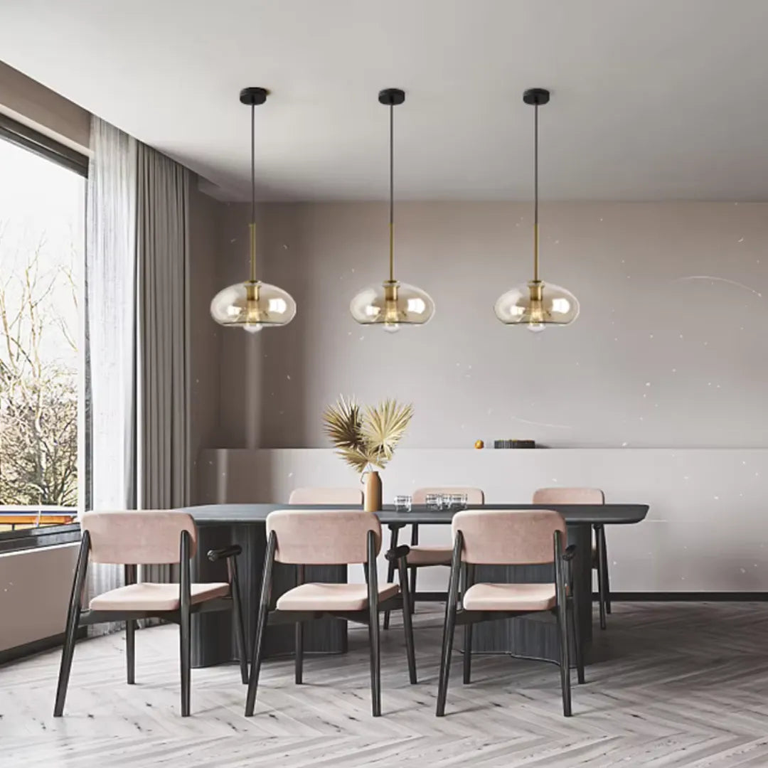 Luminária Pendente Bola Globo Vidro Nero