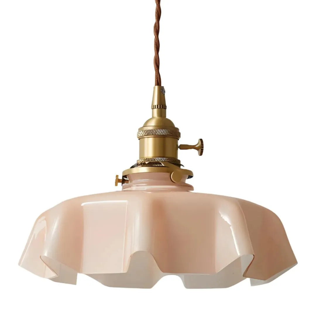 luminária-pendente-de-teto-moderna-Vidro-Rosa