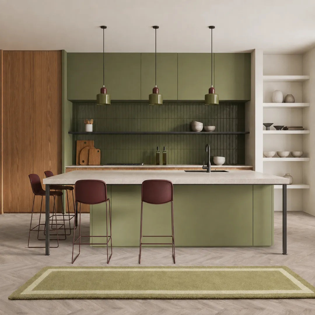 Luminária Pendente de Vidro Verde Oliva e Vinho Croma