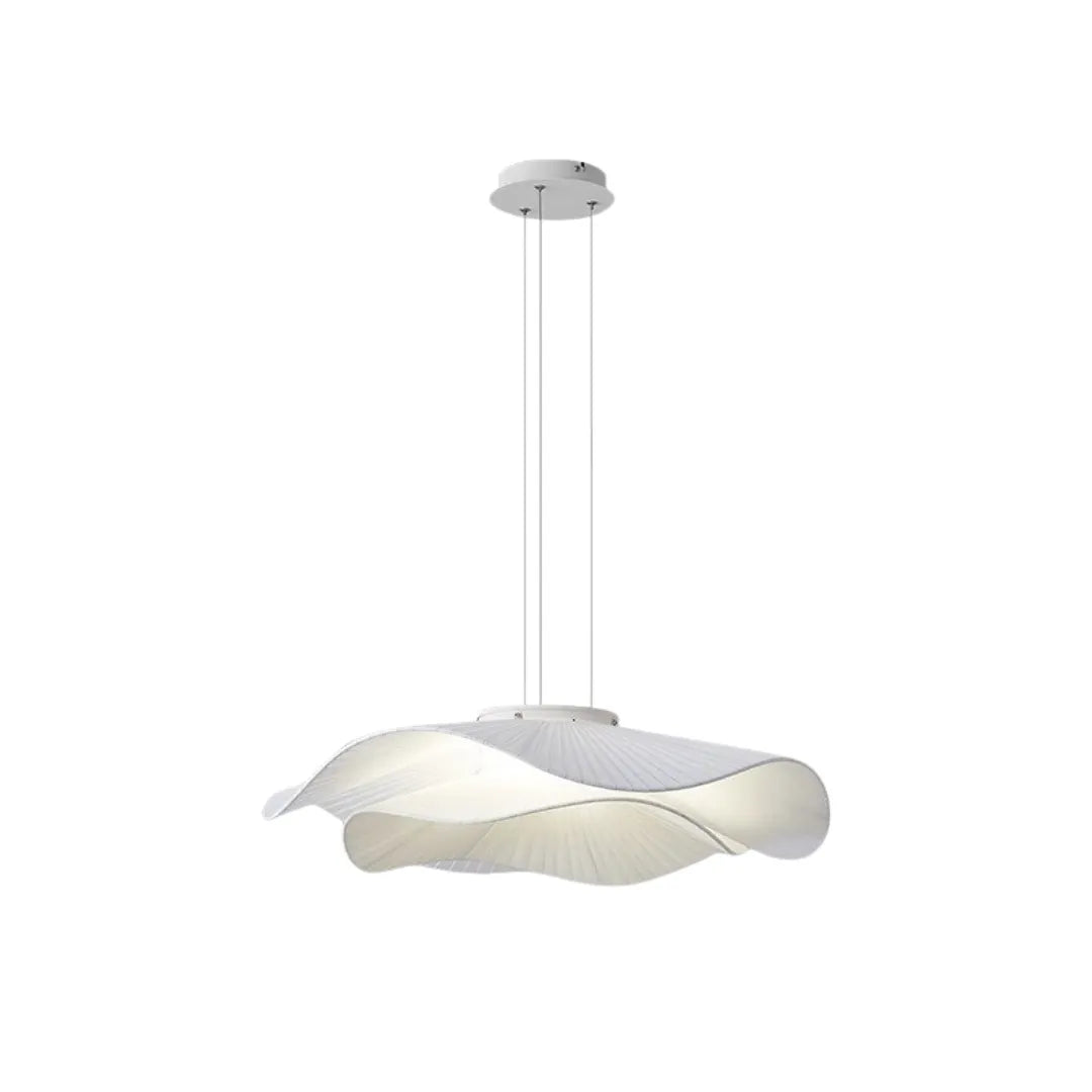 Luminária Pendente em Tecido Branco Moderna LED