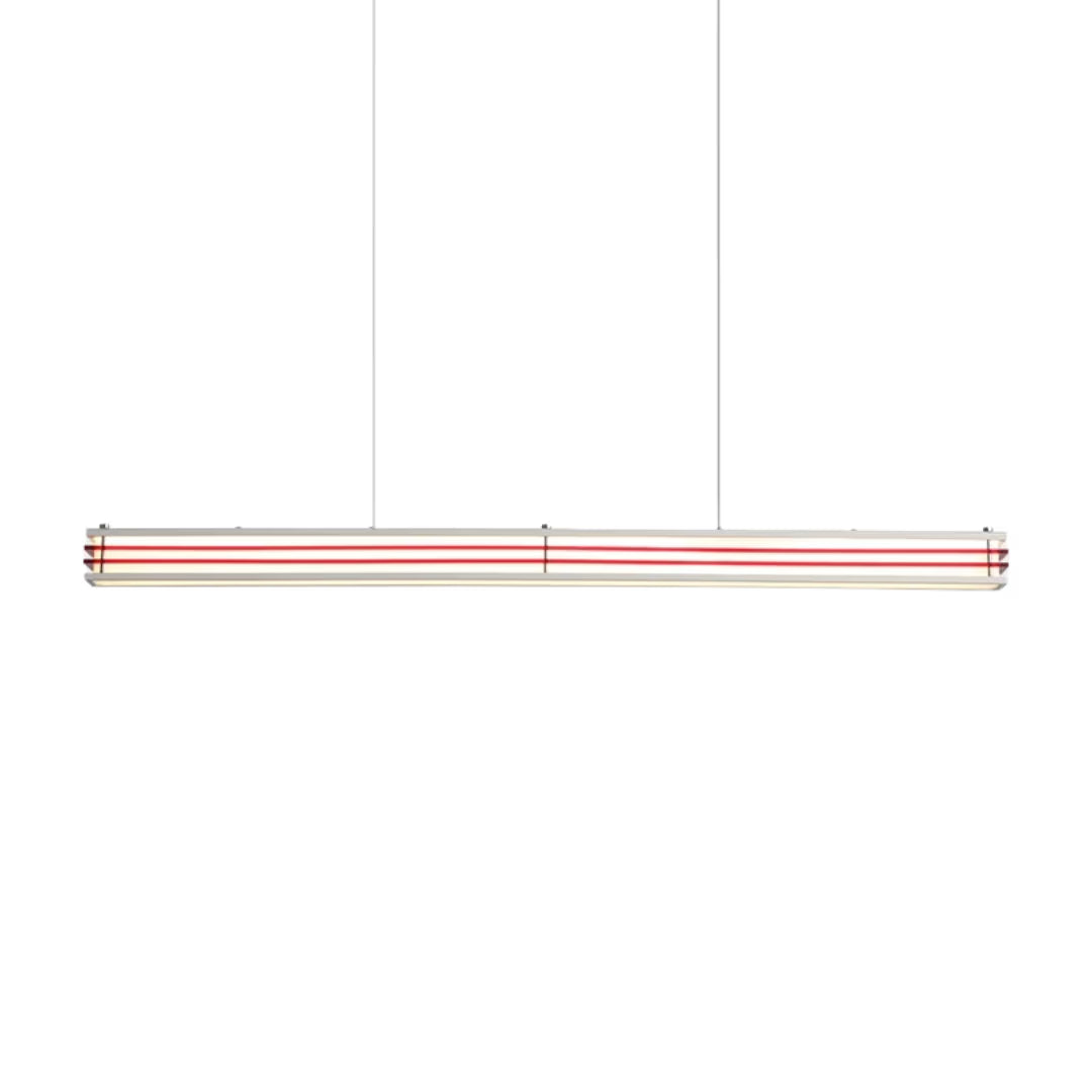 Pendente Linea visto de baixo destacando difusor linear contínuo — Luminária Pendente Linear LED Linea — Tonzi