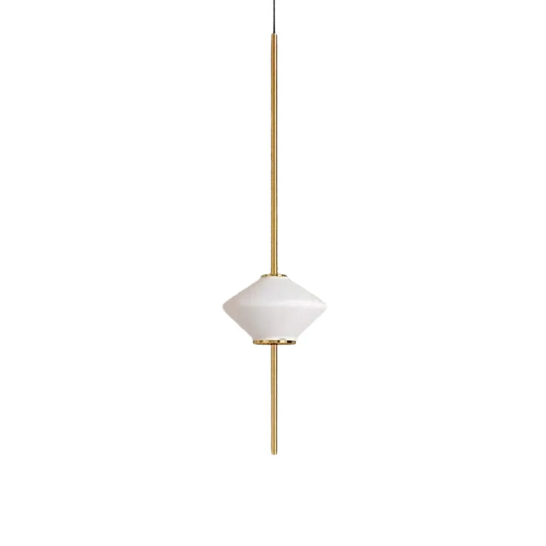 Luminária Pendente Minimalista de Vidro Branco LED Ajustável