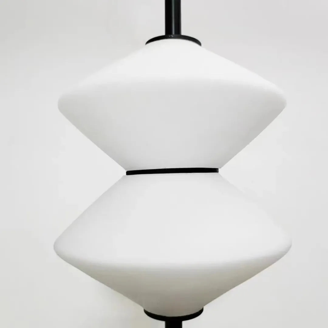 Luminária Pendente Minimalista de Vidro Branco LED Ajustável