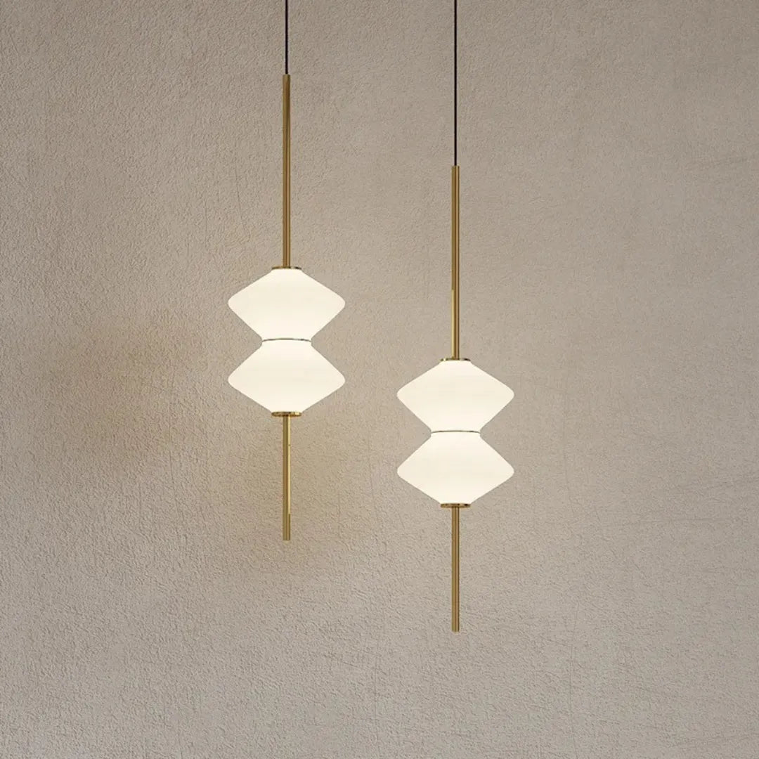 Luminária Pendente Minimalista de Vidro Branco LED Ajustável