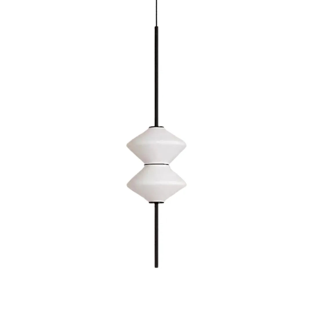 Luminária Pendente Minimalista de Vidro Branco LED Ajustável