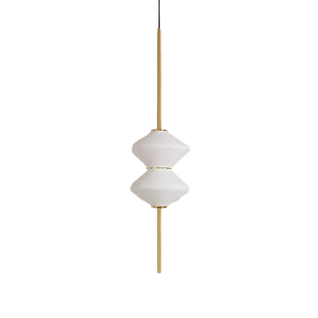 Luminária Pendente Minimalista de Vidro Branco LED Ajustável