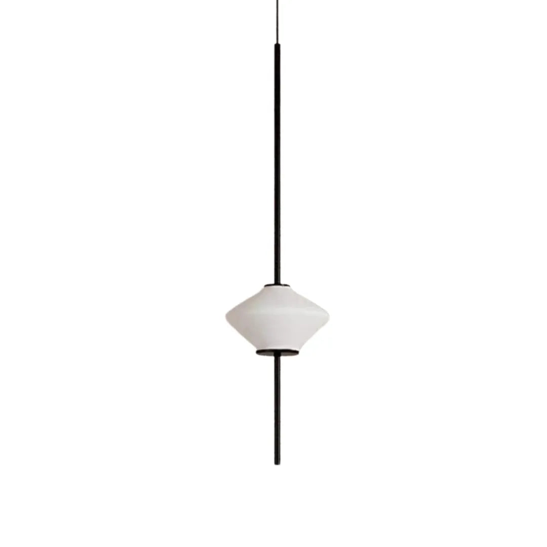 Luminária Pendente Minimalista de Vidro Branco LED Ajustável