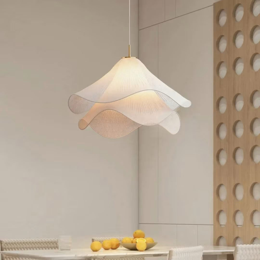 Luminária Pendente Moderna Flor em Tecido