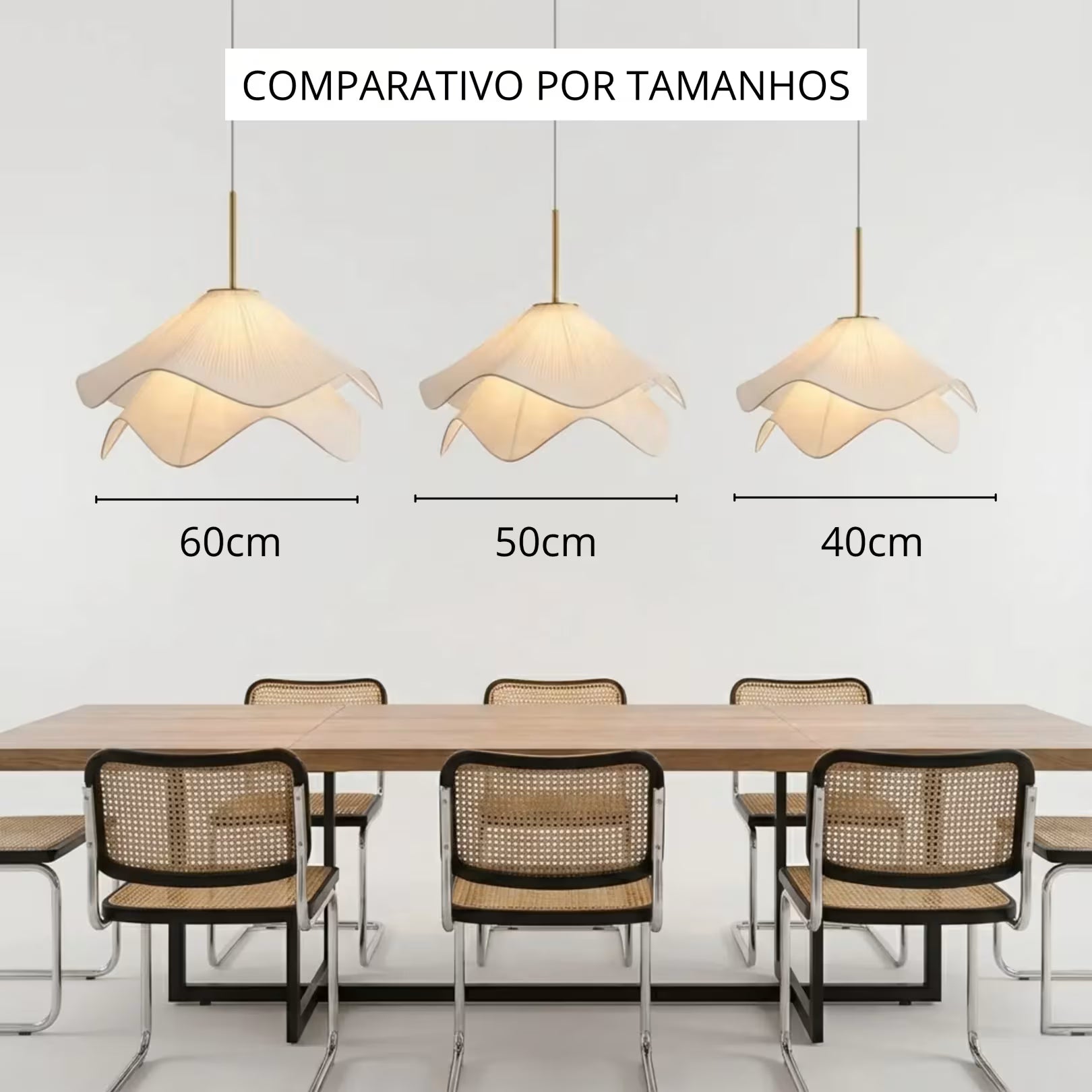 Luminária Pendente Moderna Flor em Tecido