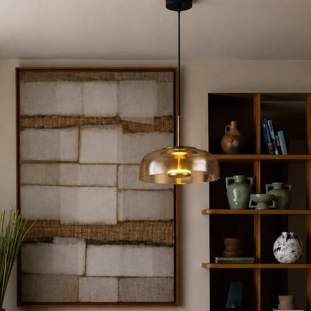 Luminária pendente moderna led vidro suspensão loft