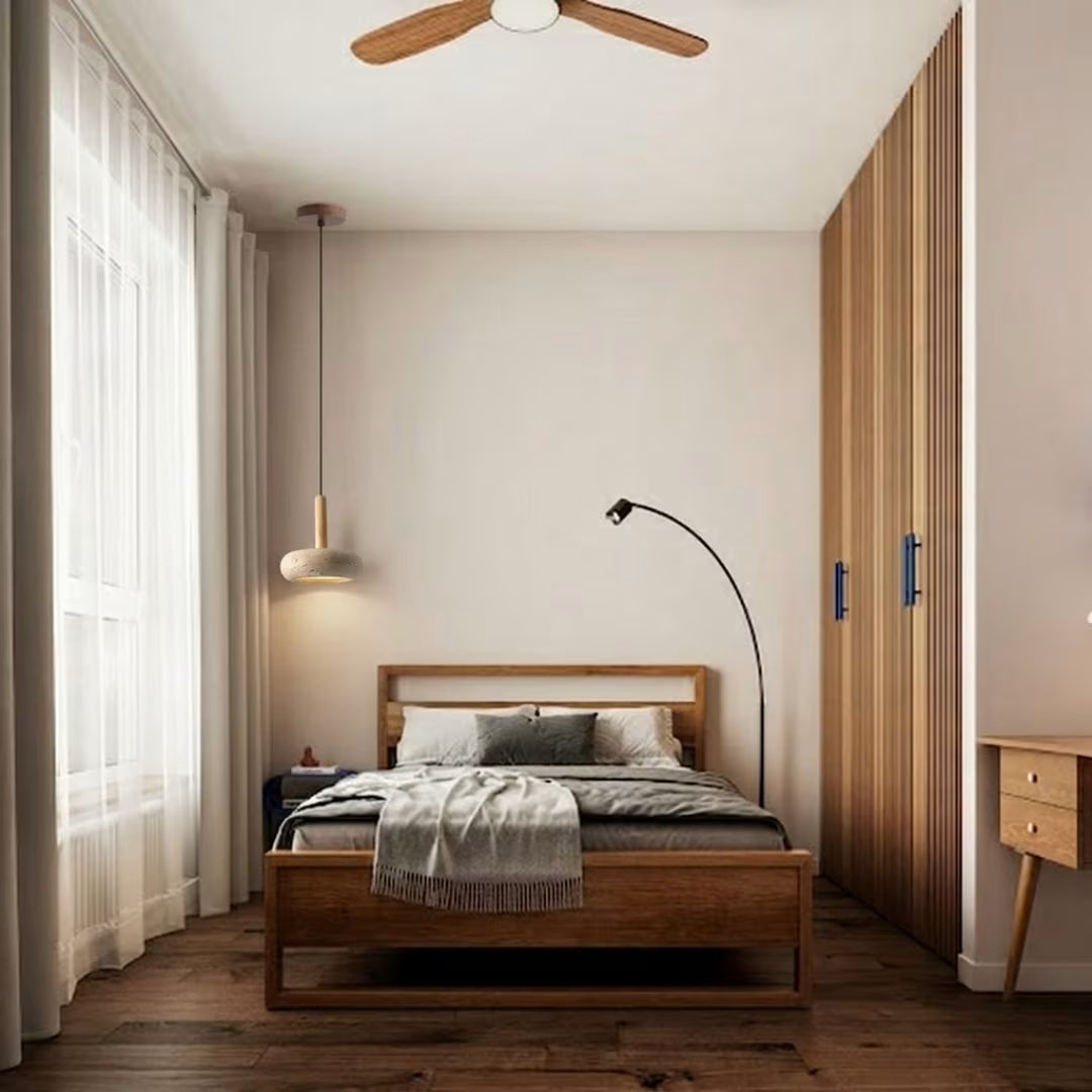 Luminária Pendente Moderna Pedra Travertino LED