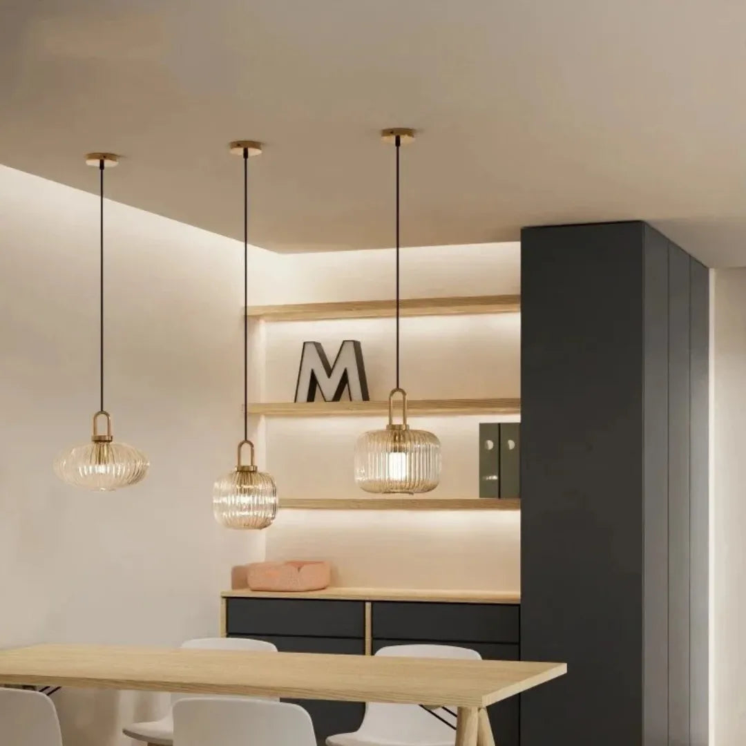 Luminária Pendente Moderno Vidro LED Stripes
