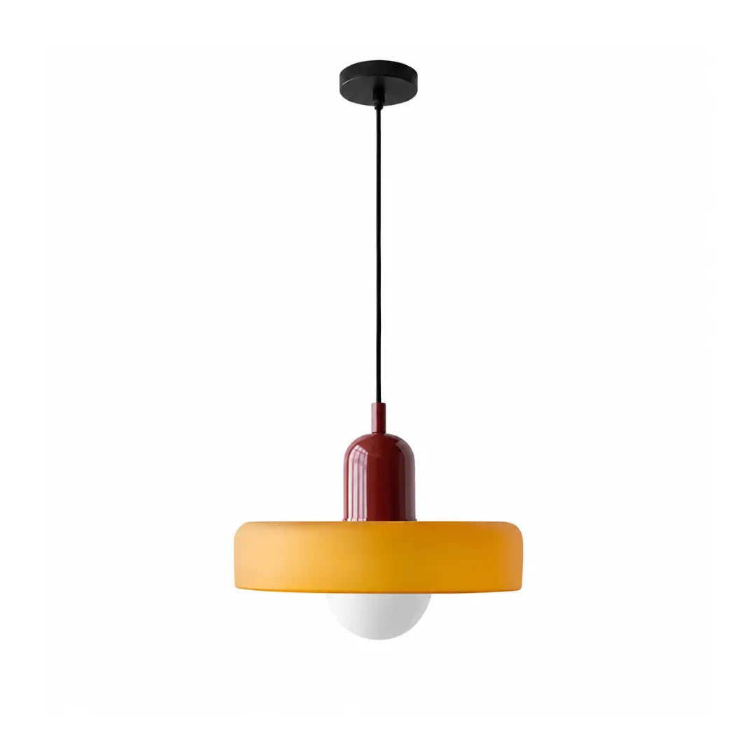 Luminária Pendente Nórdica em Vidro Niva Vermelho e Laranja
