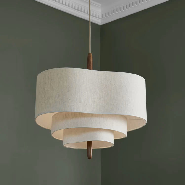 Luminária pendente tecido LED japandi Nimbus