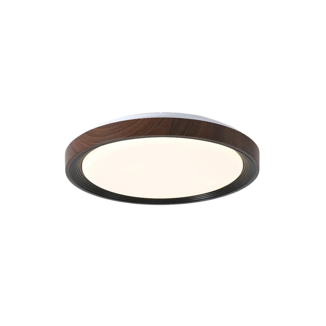 Luminária Plafon LED Madeira Acrílico Moderna