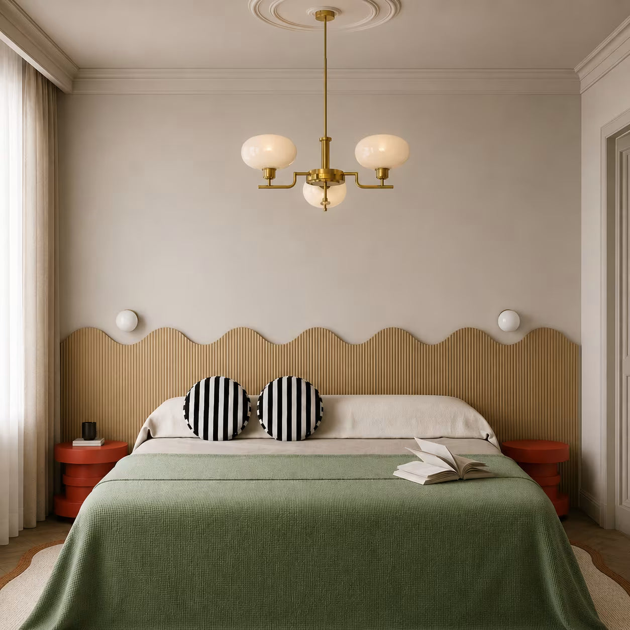 Lustre pendente metal e vidro LED Bauhaus Astro Dourado