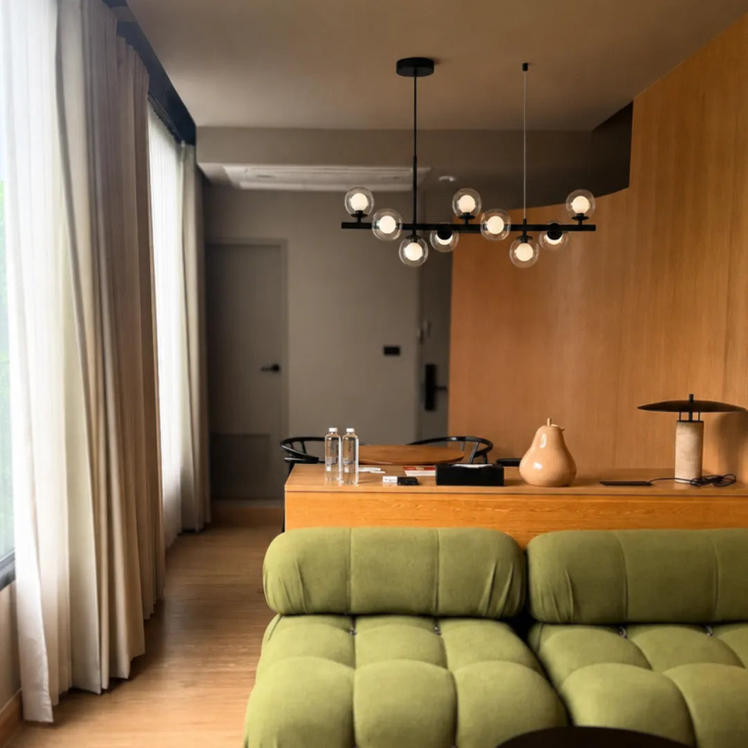 Lustre Pendente Moderno de Vidro LED para Sala de Jantar e Estar