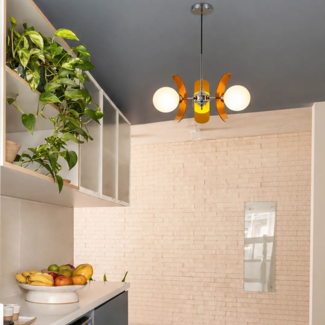 Lustre vidro fosco LED bauhaus Vinta