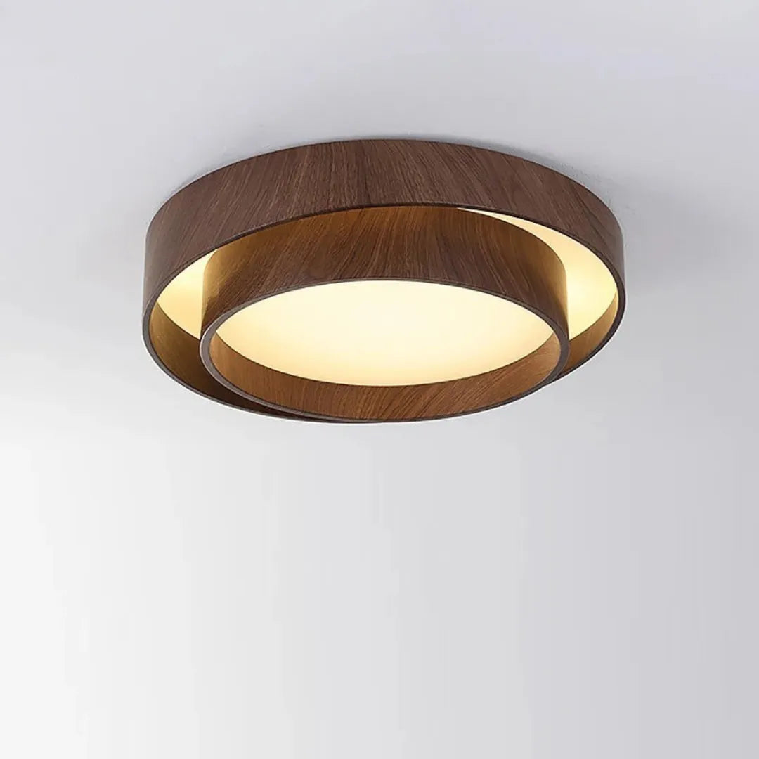 Plafon de Teto LED Madeira Nogueira Nórdika