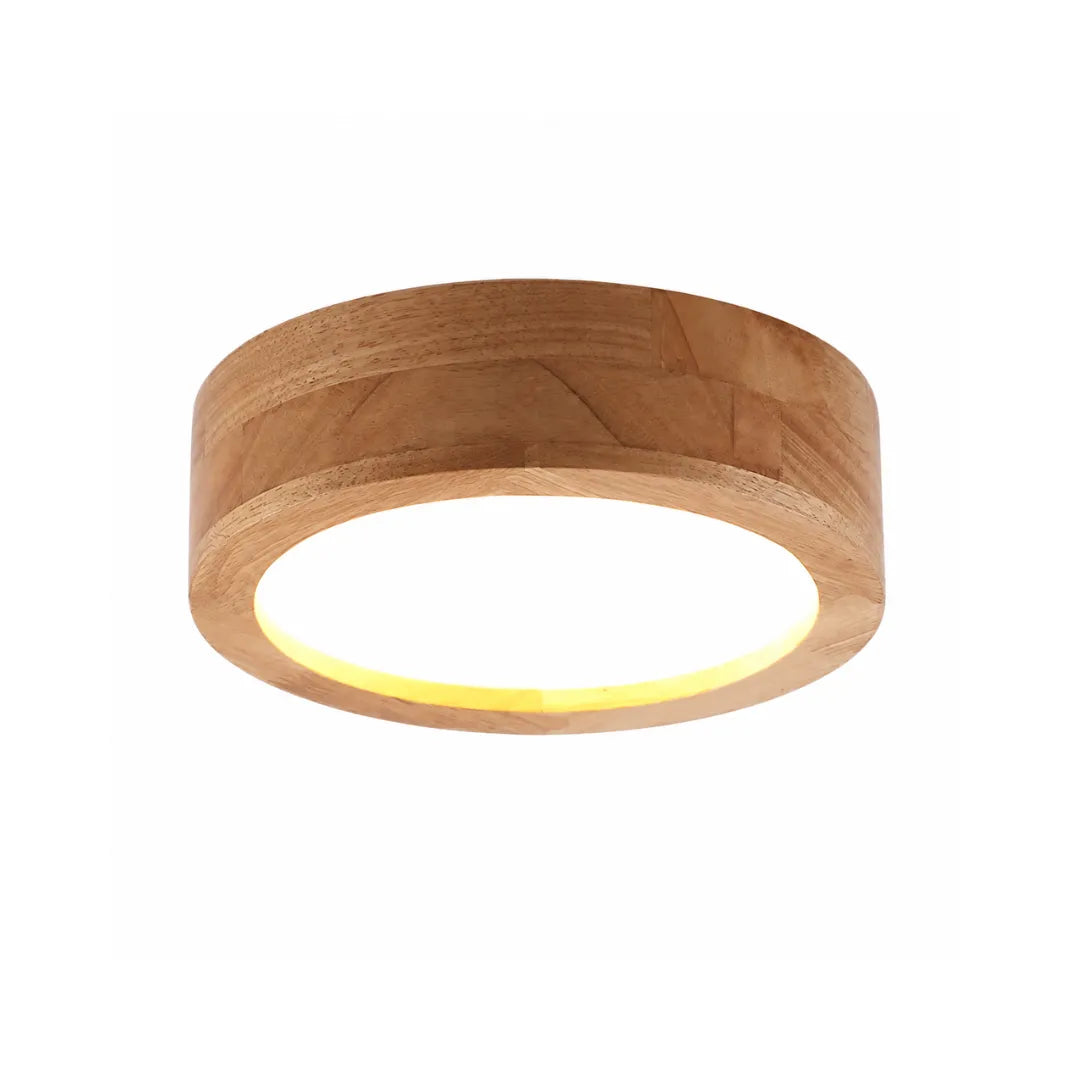 Plafon de teto madeira maciça LED japandi Hinoki