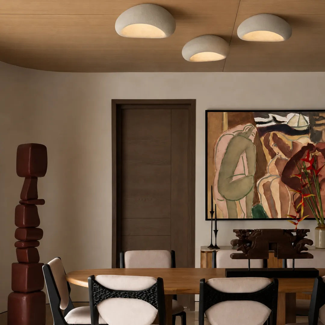 Plafon Nórdico Minimalista em Resina Wabi-Sabi Reso