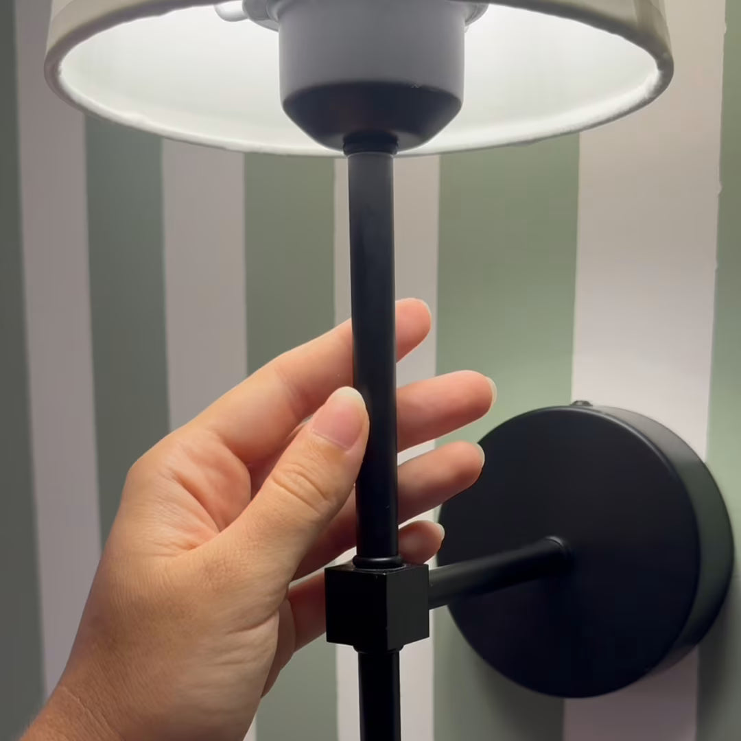 Arandela de parede moderna abajur tecido Etna