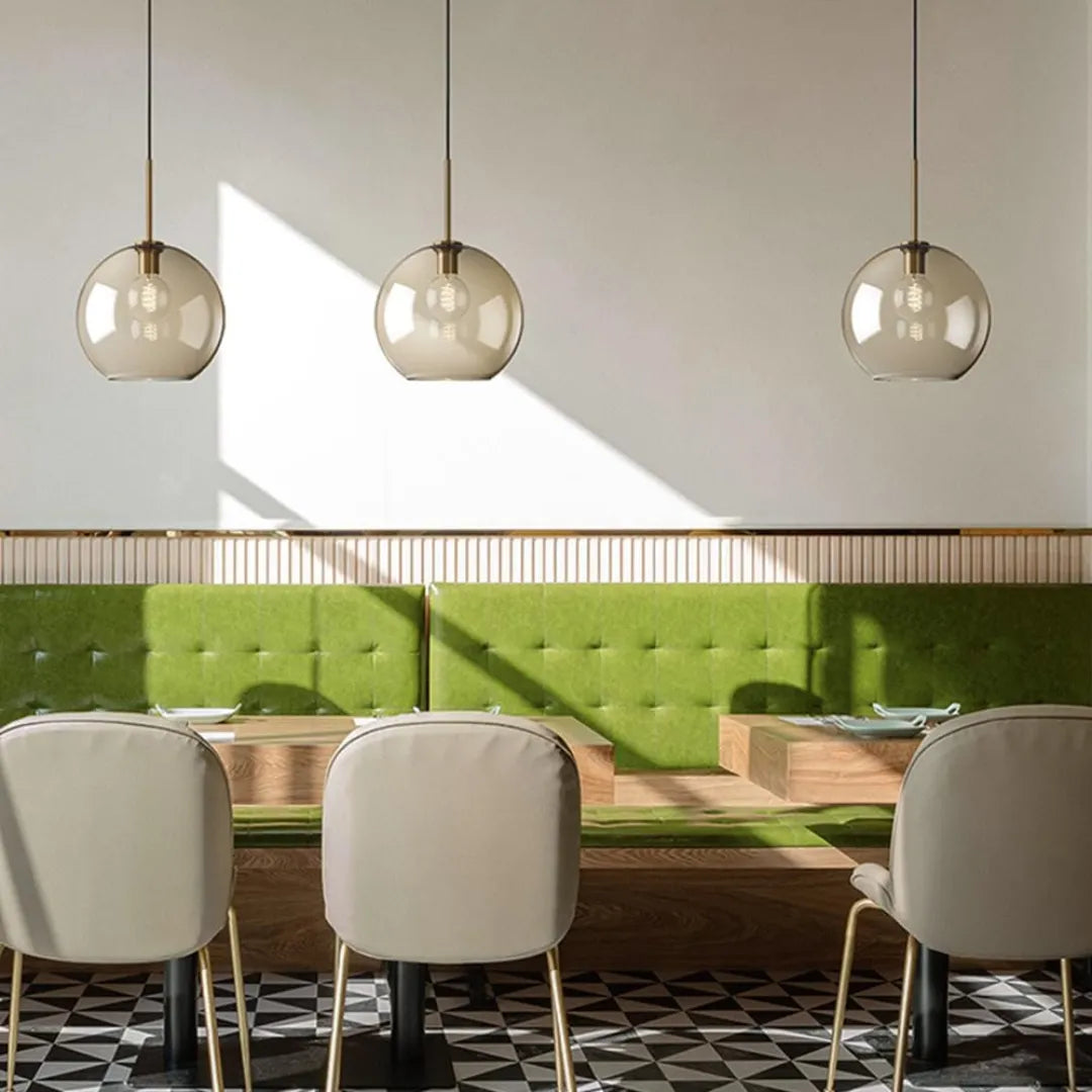 Luminária Pendente Bola Globo Vidro Nero